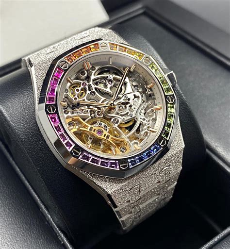 audemars piguet skeleton rainbow|audemars piguet 41mm skeleton.